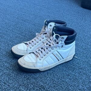 Moncler White and Black High-Top Sneakers